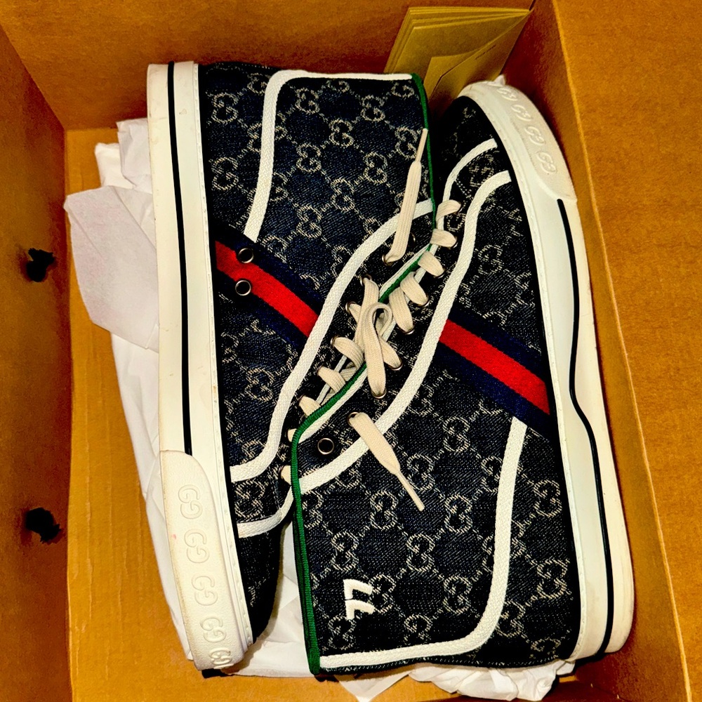 Men’s Gucci Denim 1977 Tennis Sneakers size 11
